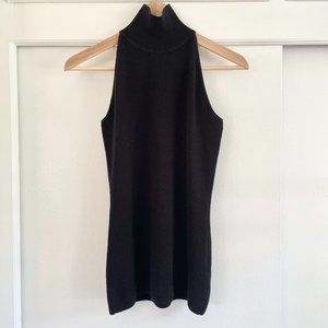 White House Black Market Black Sleeveless Turtleneck Sweater